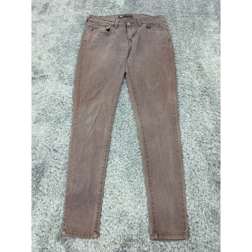 Levis 535 Jean Leggings Womans Juniors 9M Brown Slim Fit Mid Rise Denim Pants